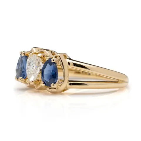 Chaumet diamond and sapphire - 18 karaat Geel goud - Ring