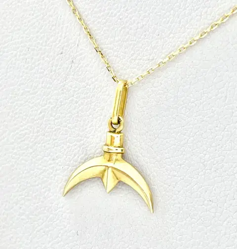 "Aucun prix de réserve" Corne - 18 karaat Geel goud - Collier met hanger