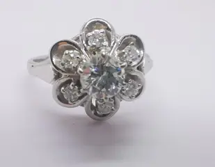 14 karaat Witgoud - Ring - 0.67 ct Diamant - Diamanten