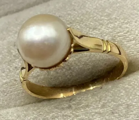 NO RESERVE PRICE - 18 karaat Geel goud - Ring - Parel