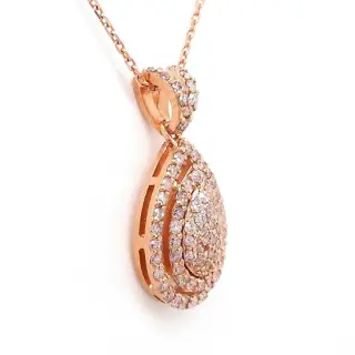 0.38ct Pink Diamond Pendant - 14 karaat Rosé goud - Hanger - ***GEEN RESERVEPRIJS***