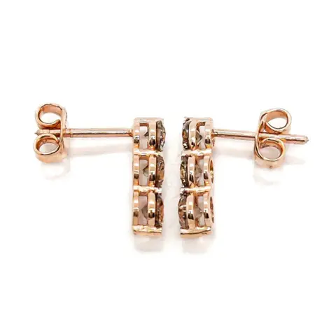 *NO RESERVE PRICE* 1.42ct Fancy Diamond Earrings - 14 karaat Rosé goud - Oorbellen