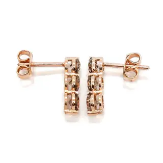 *NO RESERVE PRICE* 1.42ct Fancy Diamond Earrings - 14 karaat Rosé goud - Oorbellen