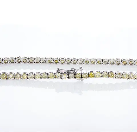 14 karaat Witgoud - Armband - 4.20 ct - Fancy kleurenmix - geen minimumprijs