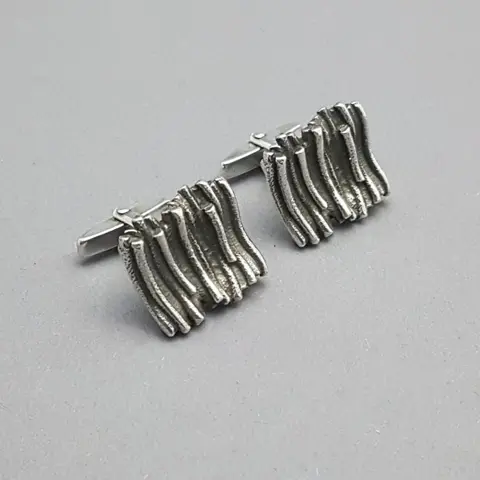 Vintage Franz Scheuerle - 835 Zilver - Manchetknopen - Brutalist.