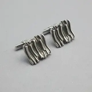 Vintage Franz Scheuerle - 835 Zilver - Manchetknopen - Brutalist.