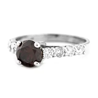 1.59 tcw VS2 Diamond Ring - 14 karaat Witgoud - Ring - 1.05 ct Diamant - Diamanten van 0,54 ct - geen minimumprijs