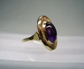 Goldschmiede-Arbeit aus der Art-Deko-Zeit - 8 karaat Geel goud - Ring - 2.80 ct Amethist