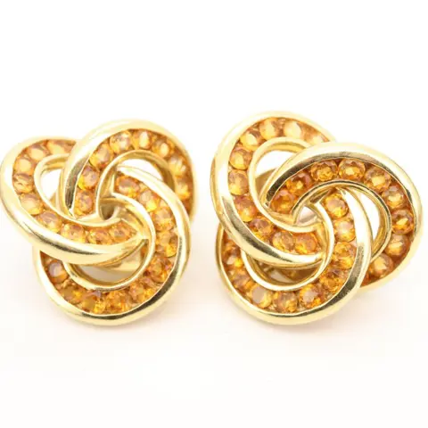 18 karaat Goud - Oorbellen - 21.78 ct Citrien