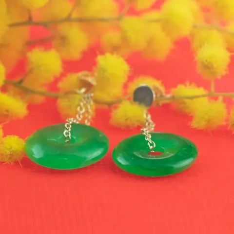 Intini Jewels - 18 karaat Geel goud, Goud - Oorbellen - 28.50 ct Quartz - Groene kwarts