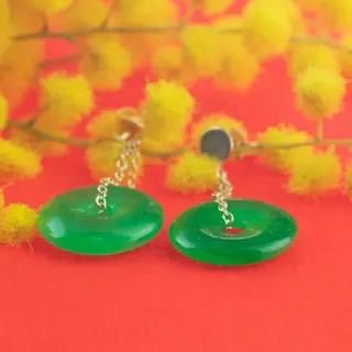 Intini Jewels - 18 karaat Geel goud, Goud - Oorbellen - 28.50 ct Quartz - Groene kwarts