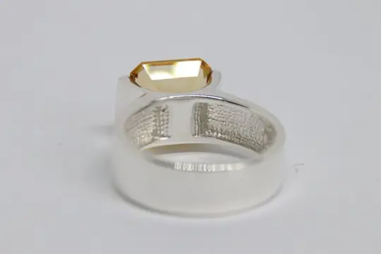 Polished Vintage - 925 Zilver - Ring - 5.00 ct Citrien