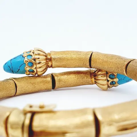 18 karaat Geel goud - Armband - 10.00 ct Turquoise - Turkooizen