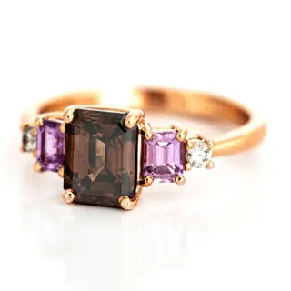 2.32 tcw Diamond Ring - 14 karaat Rosé goud - Ring - 1.72 ct Diamant - 0,53 ct saffieren + 0,07 ct diamanten - geen minimumprijs