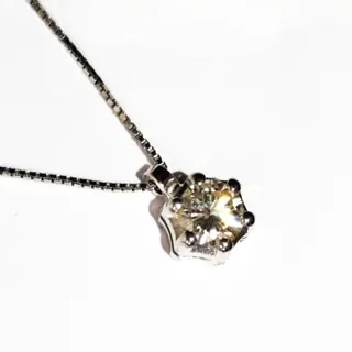 no reserve price - 18 karaat Goud - Collier met hanger - 0.30 ct Diamant