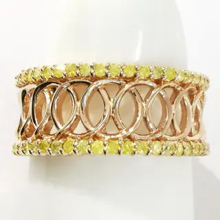 1.00 ct fancy intense yellow diamond designer ring - 14 karaat Rosé goud - Ring Diamant - Diamanten, AIG gecertificeerd zonder reserve