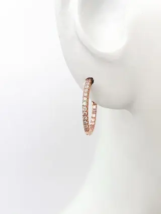 *NO RESERVE PRICE* 0.70ct Pink Diamonds - 14 karaat Rosé goud - Oorbellen