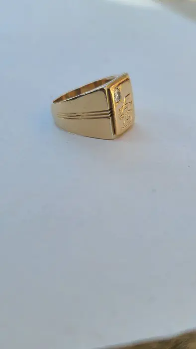 18 karaat Geel goud - Ring - 0.18 ct Diamant