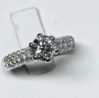 Pala Diamond-IGI cert - 18 karaat Witgoud - Ring - 1.36 ct Diamant - Diamanten