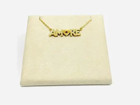 Astralia - 18 karaat Geel goud - Collier met hanger - 0.40 ct Diamant - Robijnen