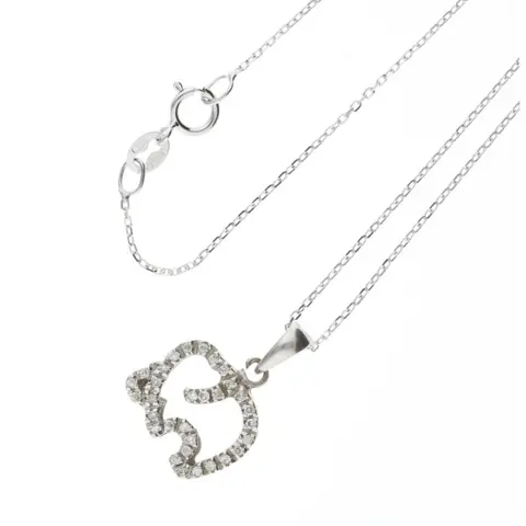 Penta Preziosi 'No Reserve' - 18 karaat Witgoud - Collier met hanger - 0.30 ct Diamant