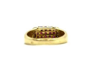 NO RESERVE - 18 karaat Geel goud - Ring - 0.60 ct Robijn - Diamanten