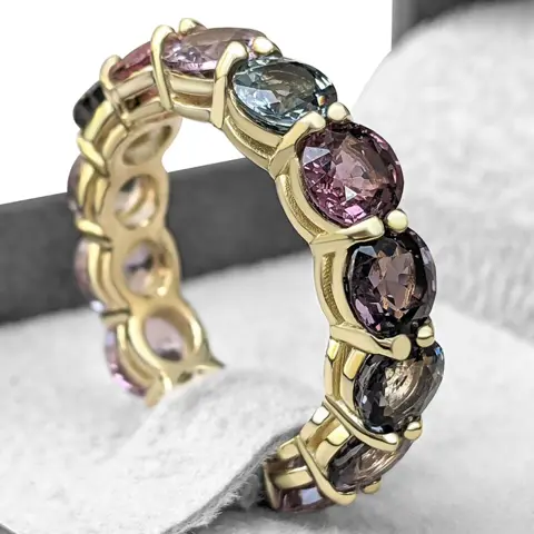 8.02 Carat Natural Spinel Eternity Band - 14 karaat Geel goud - Ring - GEEN RESERVE