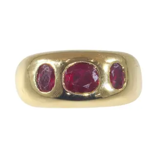Vintage ruby - 18 karaat Goud - Ring - Ringmaat: EU-48 & 15½, USA-4½, UK-I