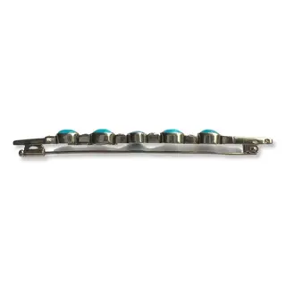 14 karaat Witgoud - Broche Turquoise - Diamanten