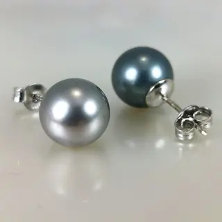 Huge pearls Ø 11x12 mm - Natural bi-colour - 18 karaat Tahitiaanse parels, Witgoud - Oorbellen