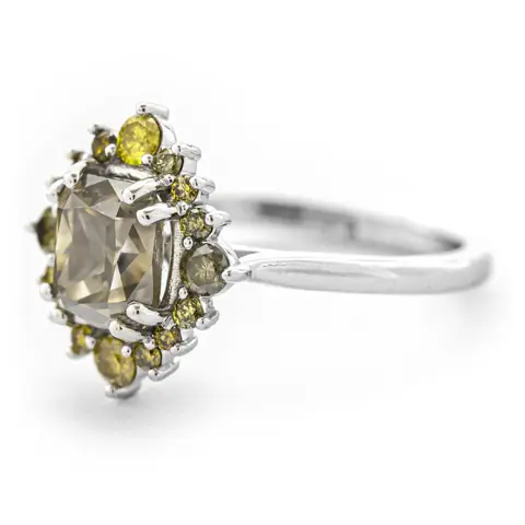 2.51 tcw Diamond Ring - 14 karaat Witgoud - Ring - 2.11 ct Diamant - Diamanten van 0,40 ct - geen minimumprijs