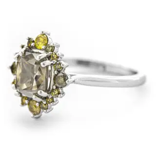 2.51 tcw Diamond Ring - 14 karaat Witgoud - Ring - 2.11 ct Diamant - Diamanten van 0,40 ct - geen minimumprijs