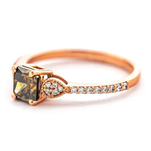 1.16 tcw VS1 Diamond Ring - 14 karaat Rosé goud - Ring - 1.01 ct Diamant - Diamanten van 0,15 ct - geen minimumprijs