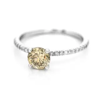 1.04 tcw SI1 Diamond Ring - 14 karaat Witgoud - Ring - 0.91 ct Diamant - Diamanten van 0,13 ct - geen minimumprijs
