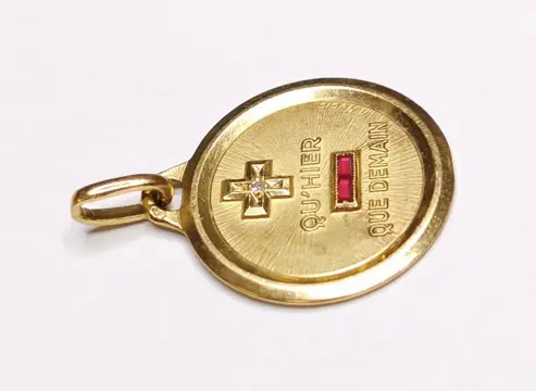 augis - 18 karaat Goud - Hanger - 0.01 ct Diamant - Robijnen