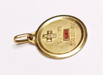 augis - 18 karaat Goud - Hanger - 0.01 ct Diamant - Robijnen