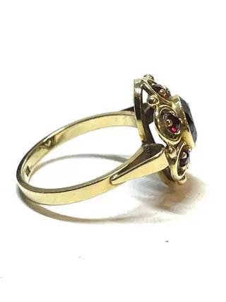 14 karaat Goud - Ring Granaat