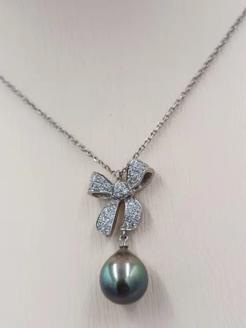 Vasari - 18 karaat Witgoud - Hanger Zuidzee parel - Diamanten