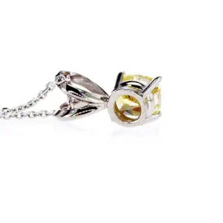 1.01 CtFancy Vivid Yellow Cushion Diamond Ring - 14 karaat Witgoud - Collier met hanger - Kleur behandeld Diamant