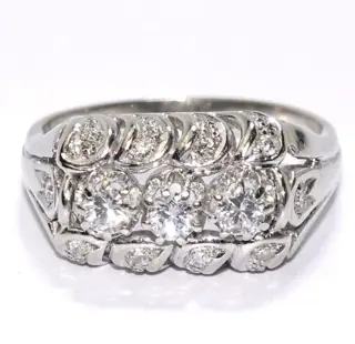 Handcrafted - 14 karaat Witgoud - Ring - 0.75 ct Diamant