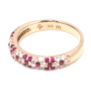 Ponte Vecchio - 18 karaat Rosé goud - Ring - Diamanten, Saffieren