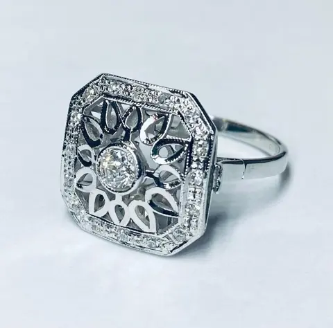 14 karaat Witgoud - Ring - 0.25 ct Diamant - Diamanten