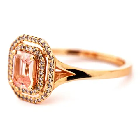 1.04 tcw Madagascar Sapphire Ring - 14 karaat Rosé goud - Ring - 0.86 ct Saffier - Diamanten van 0,18 ct - geen minimumprijs