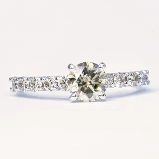 1.45 ct Natural Fancy Deep Gray - 14 karaat Witgoud - Ring - 0.95 ct Diamant - Diamanten, Geen minimumprijs