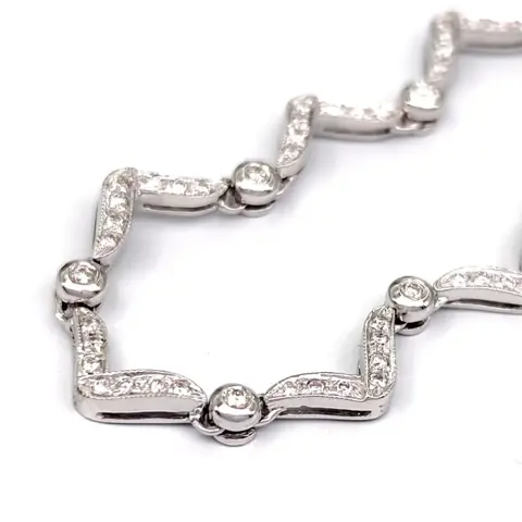 18 karaat Witgoud - Halsketting Diamant
