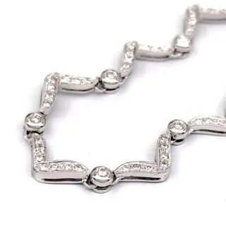 18 karaat Witgoud - Halsketting Diamant