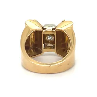 18 karaat Geel goud, Witgoud - Ring - 0.18 ct Diamant