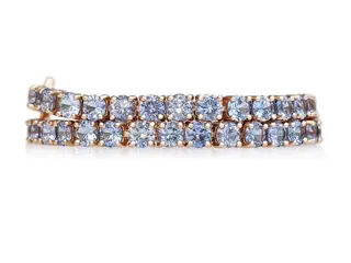 10.40 Carat Sapphire Tennis Riviera - 14 karaat Rosé goud - Armband - GEEN RESERVE