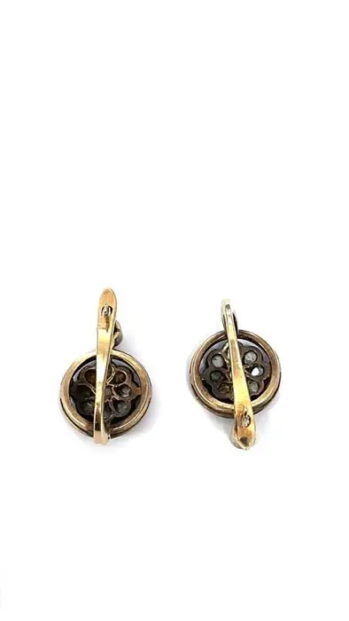 Non reserve price - 10 kt. Geel goud - Oorbellen - 0.40 ct Diamant