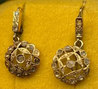 NO RESERVE PRICE - 18 karaat Geel goud - Oorbellen - Diamanten